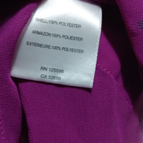 Womens Ellen Tracy M Purple Sheer y2k rhinestone tunic blouse witchy Whimsygoth - Picture 7 of 7